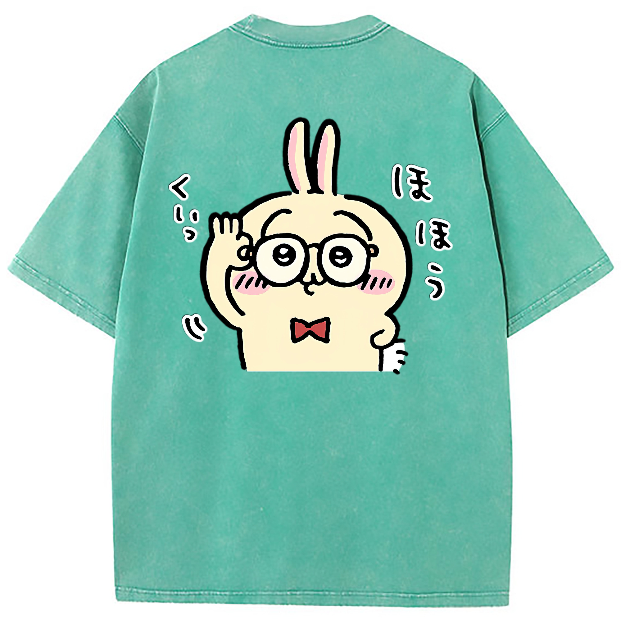 （画像用） ちいかわ うさぎ Chii-kawa usagi 綿100% ヴィンテージ風 半袖Tシャツ（背面プリント）